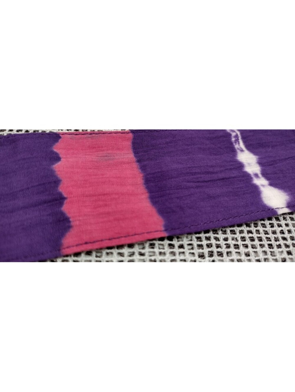 1970s Purple Sash Belt L Psychedelic Tie Dyed Cotton Head band ORIGINAL HIPPIE - Picture 11 of 13